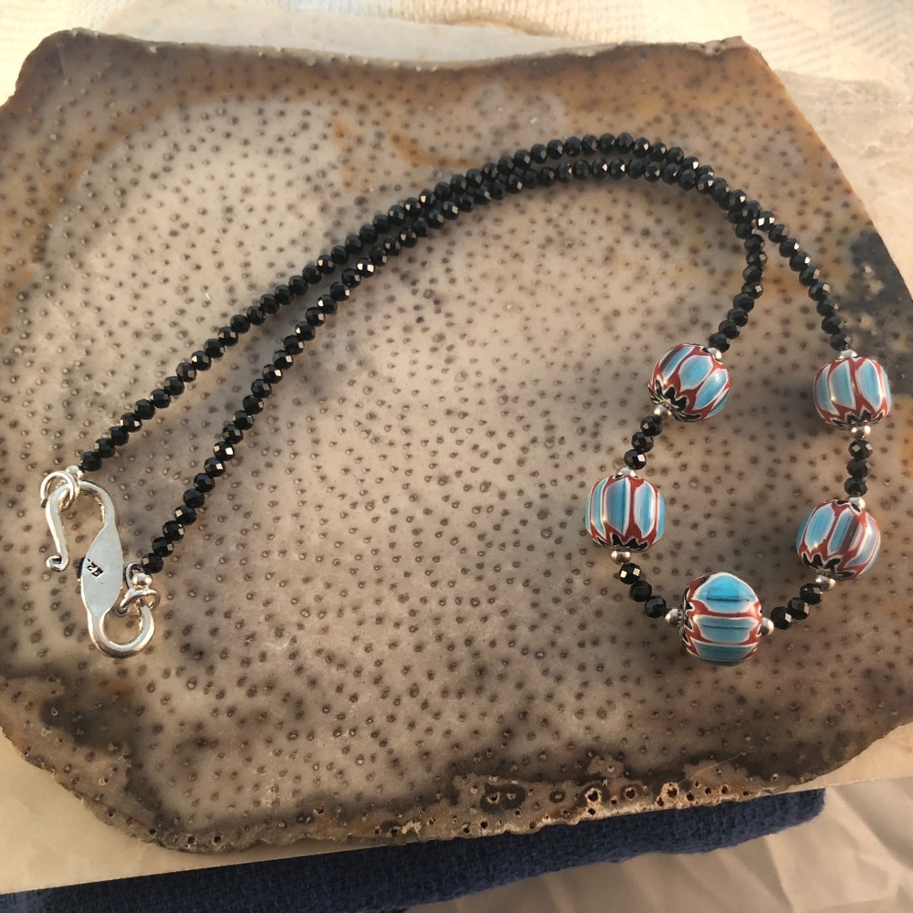 Spinel and millefiori revitalization necklace